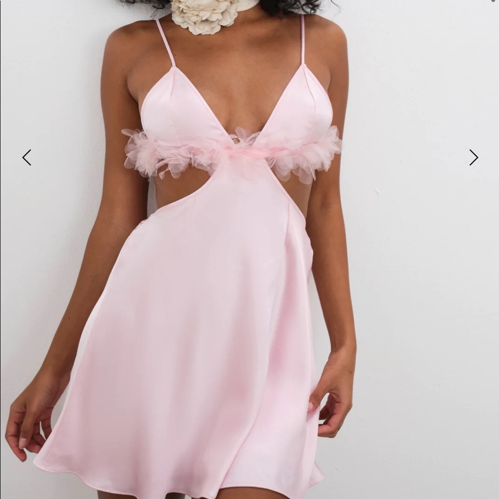 For love and lemons pink slip dress size small